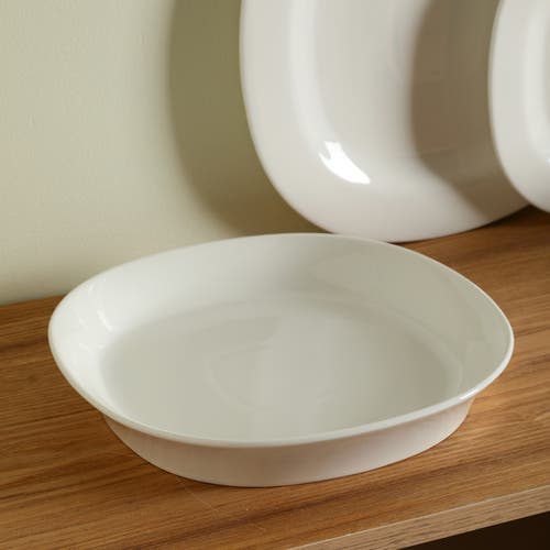 Stone Lain Quadro Porcelain 4-piece Pasta Bowl Set In White