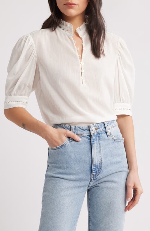Frame The Ruffle Collar Top In White