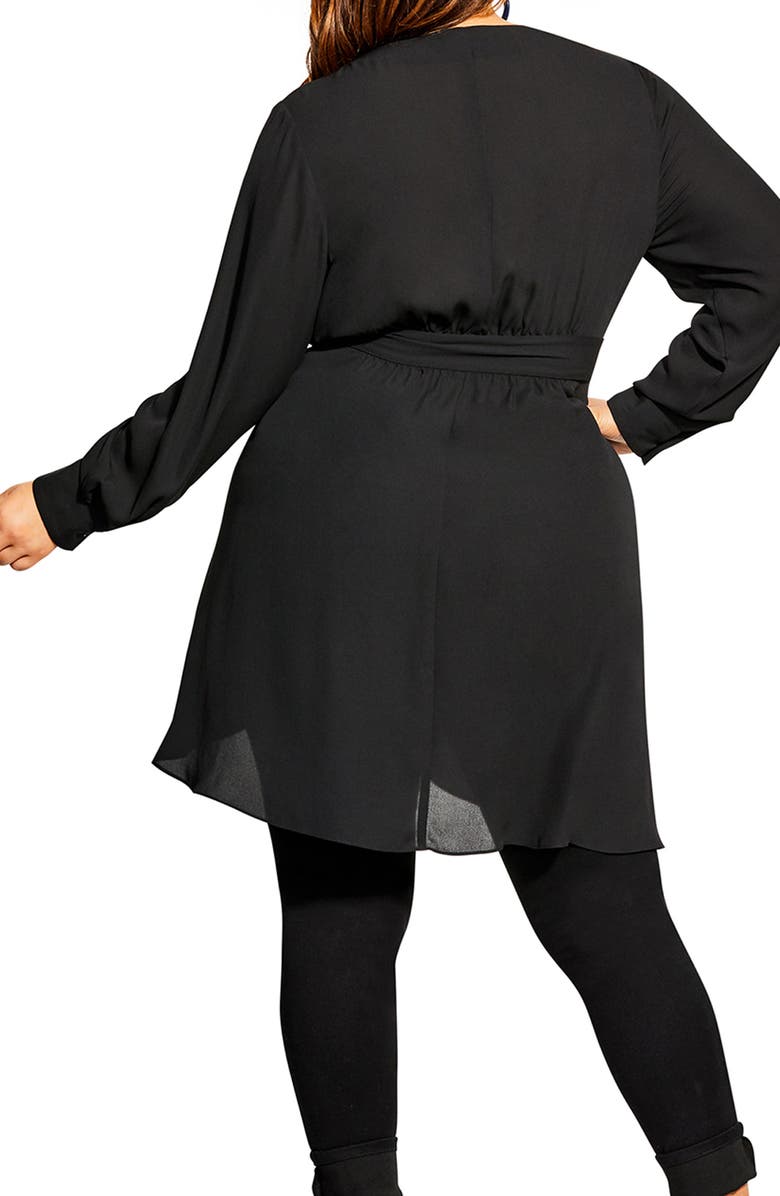 City Chic Shibara Faux Wrap High-Low Top, Alternate, color,