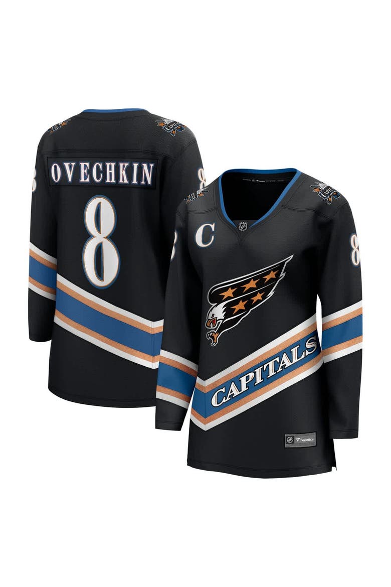 Women's Fanatics Alexander Ovechkin Black Washington Capitals Alternate 50th Anniversary Premier Breakaway Player Jersey, Main, color, Black