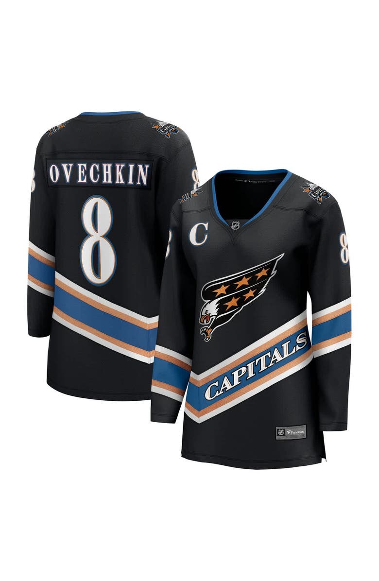 FANATICS Women's Fanatics Alexander Ovechkin Black Washington Capitals Alternate 50th Anniversary Premier Breakaway Player Jersey, Main, color, Black