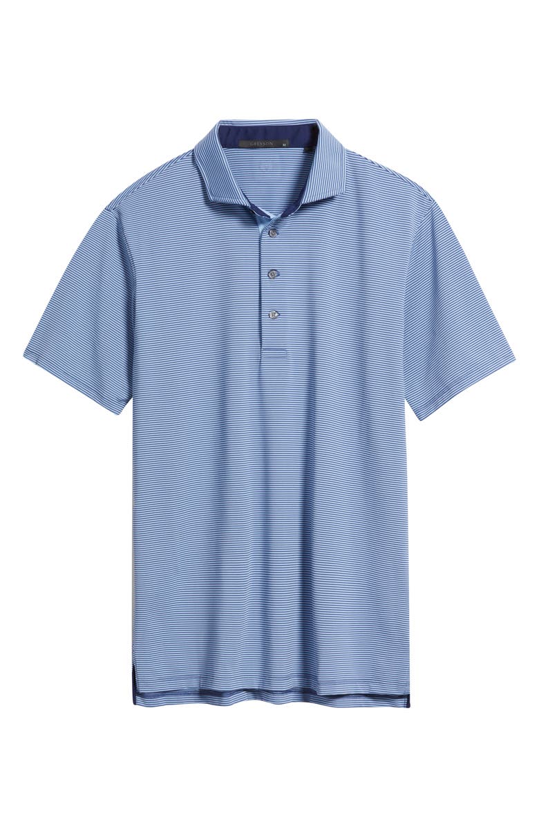 Greyson Saranac Stripe Performance Golf Polo, Main, color, Falcon / Wolf Blue