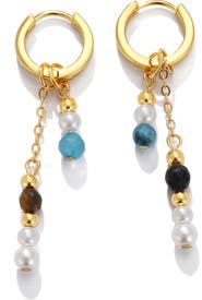 LA MENO Olive Light Hoop Earrings