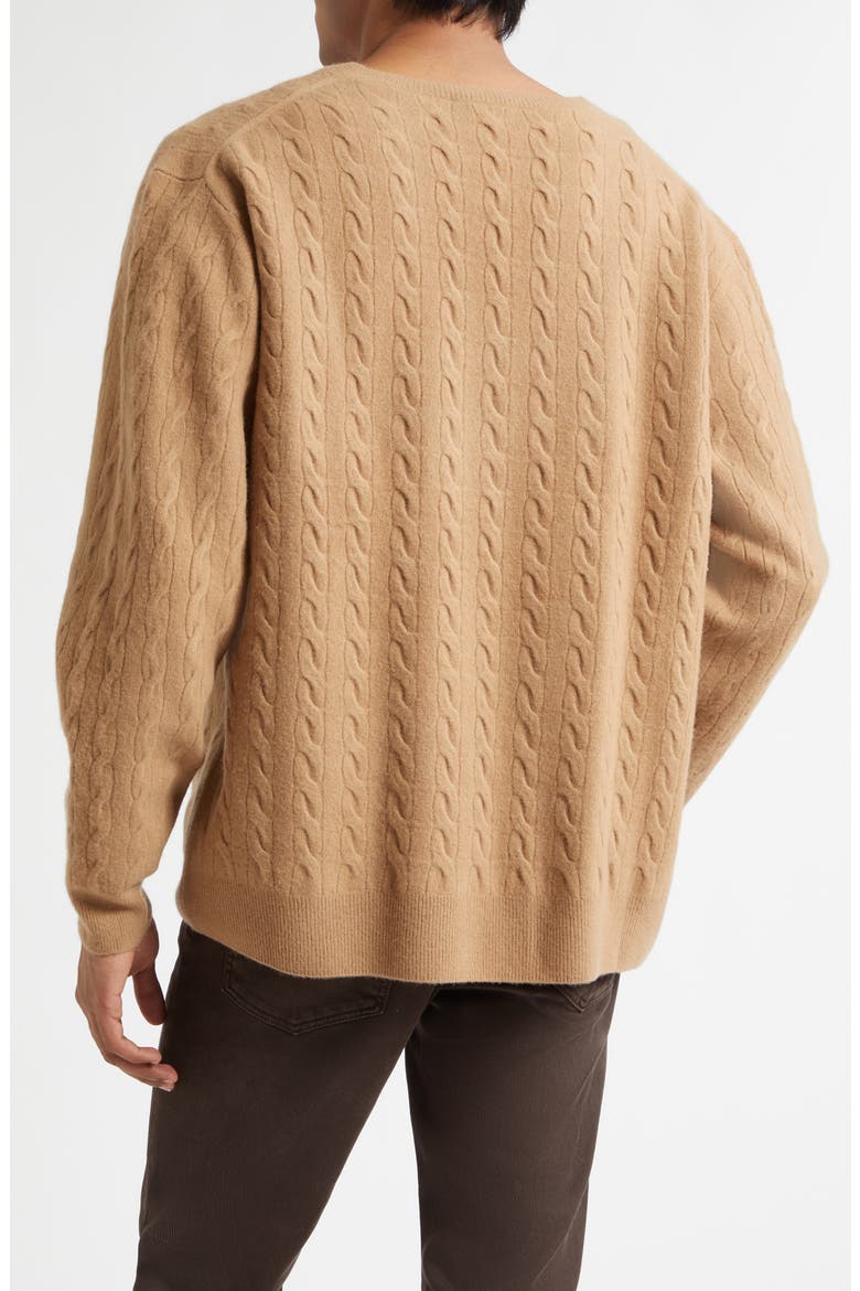 V-Neck Wool Sweater, Alternate, color, TOFFEE