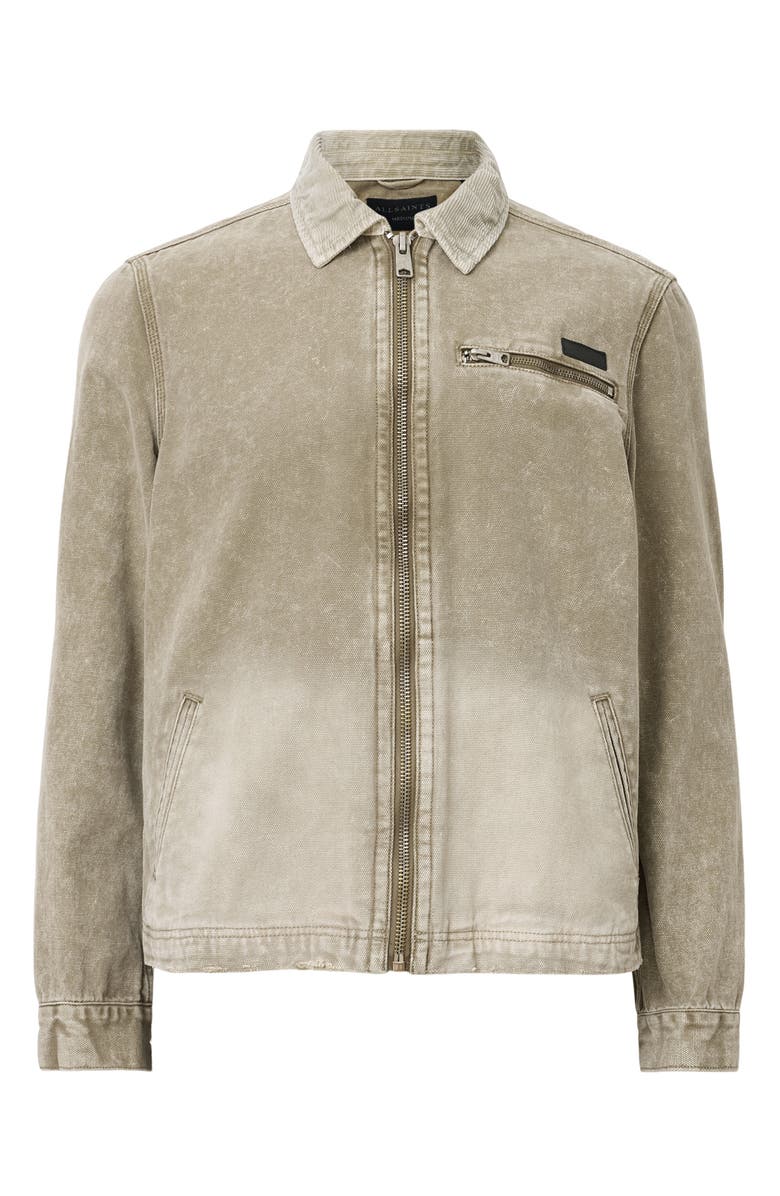 AllSaints Rothwell Washed Cotton Zip Overshirt, Alternate, color, 