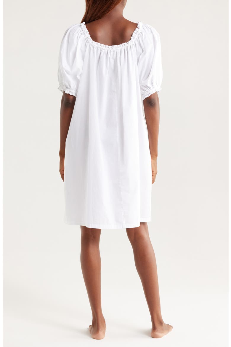 Tie Front Cotton Nightgown, Alternate, color, WHITE