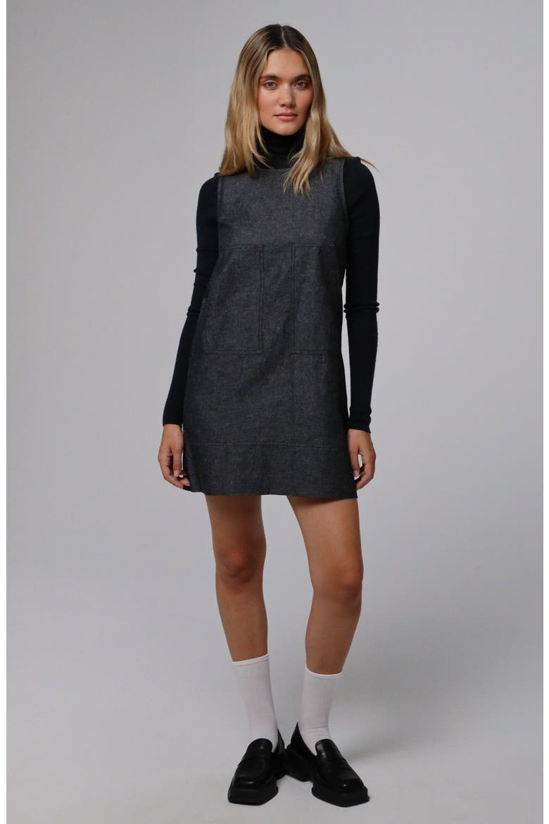 Denim Atelier Shift Dress, Main, color, black denim