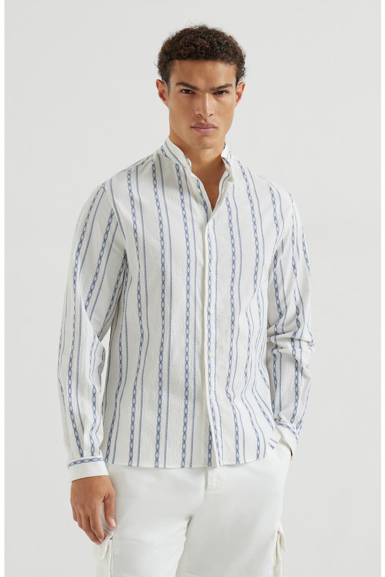 Mandarin collar shirt, Main, color, White