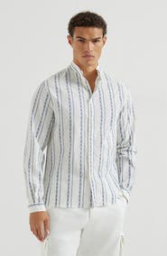 Brunello Cucinelli Mandarin collar shirt