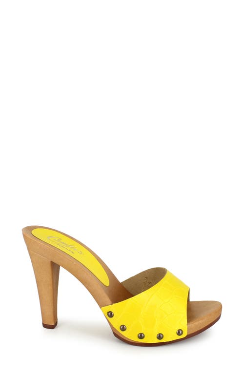 Candies Antonella Slide Sandal In Yellow Croc