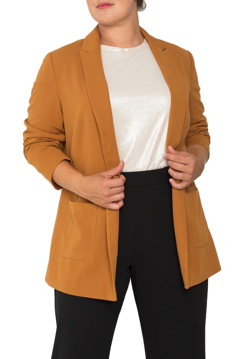 Dorothy Boyfriend Jacket, Alternate, color, DARK MUSTARD