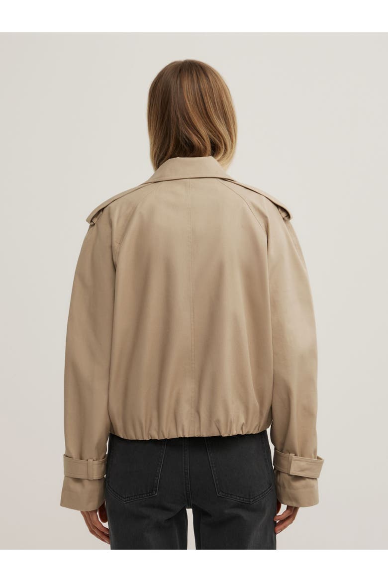 Funnel Neck Cropped Trench Coat, Alternate, color, Neutral