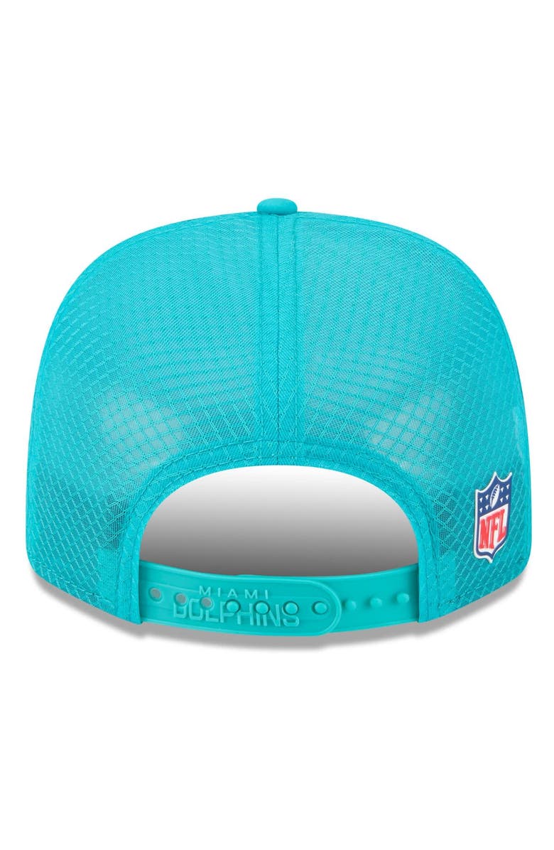 New Era Men's New Era Aqua Miami Dolphins 2025 Sideline  9SEVENTY Trucker Adjustable Hat, Alternate, color, Aqua