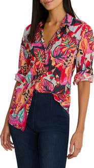NIC+ZOE Kauai Garden Crinkle Shirt