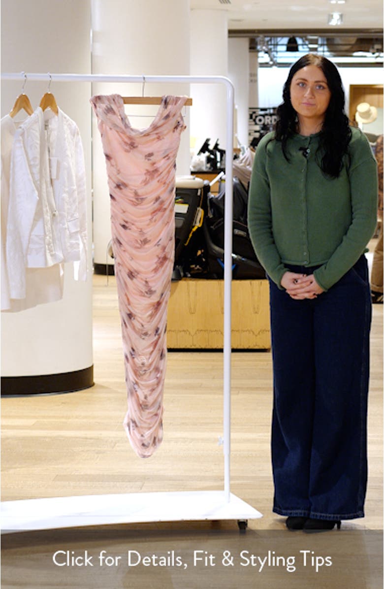 Claudia Floral Ruched Midi Dress, sales video thumbnail