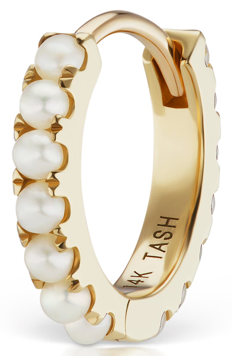 MARIA TASH Cultured Pearl Eternity Clicker Earring, Main, color, 