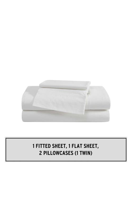 EDDIE BAUER EDDIE BAUER SOLID 180 THREAD COUNT COTTON PERCALE SHEET SET