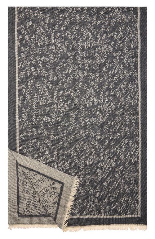 Saachi Floral Crinkle Scarf In Black