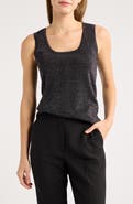 Tahari ASL Metallic Scoop Neck Tank Sweater