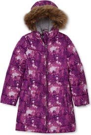 Lands' End Girls Fleece Lined Printed Parka