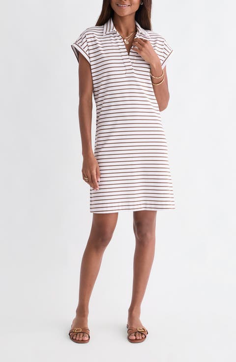 Margo Stripe Short Sleeve Polo Dress