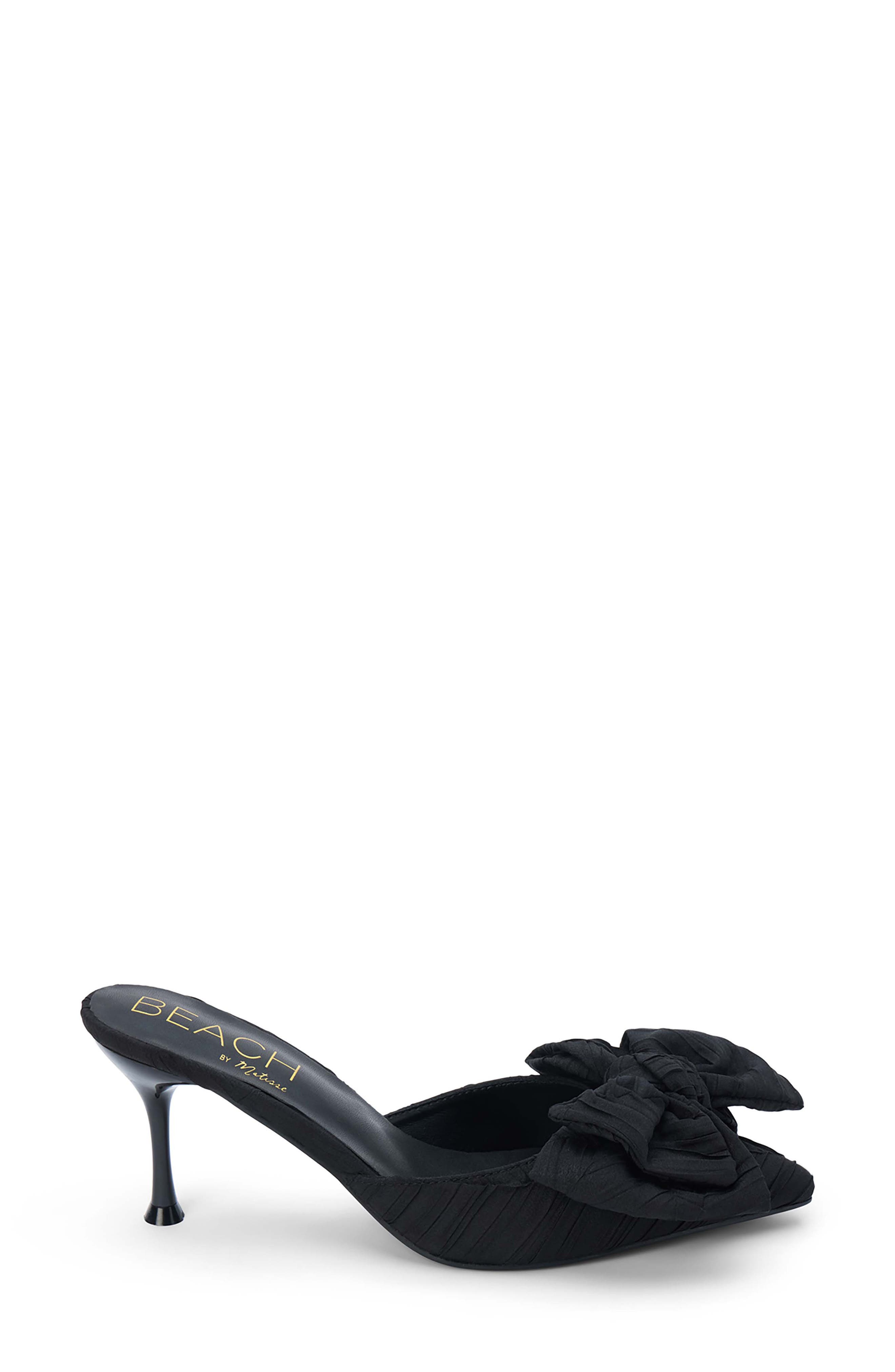 Coconuts by Matisse Goldie Bow Pointed Toe Mule, Alternate, color, Black