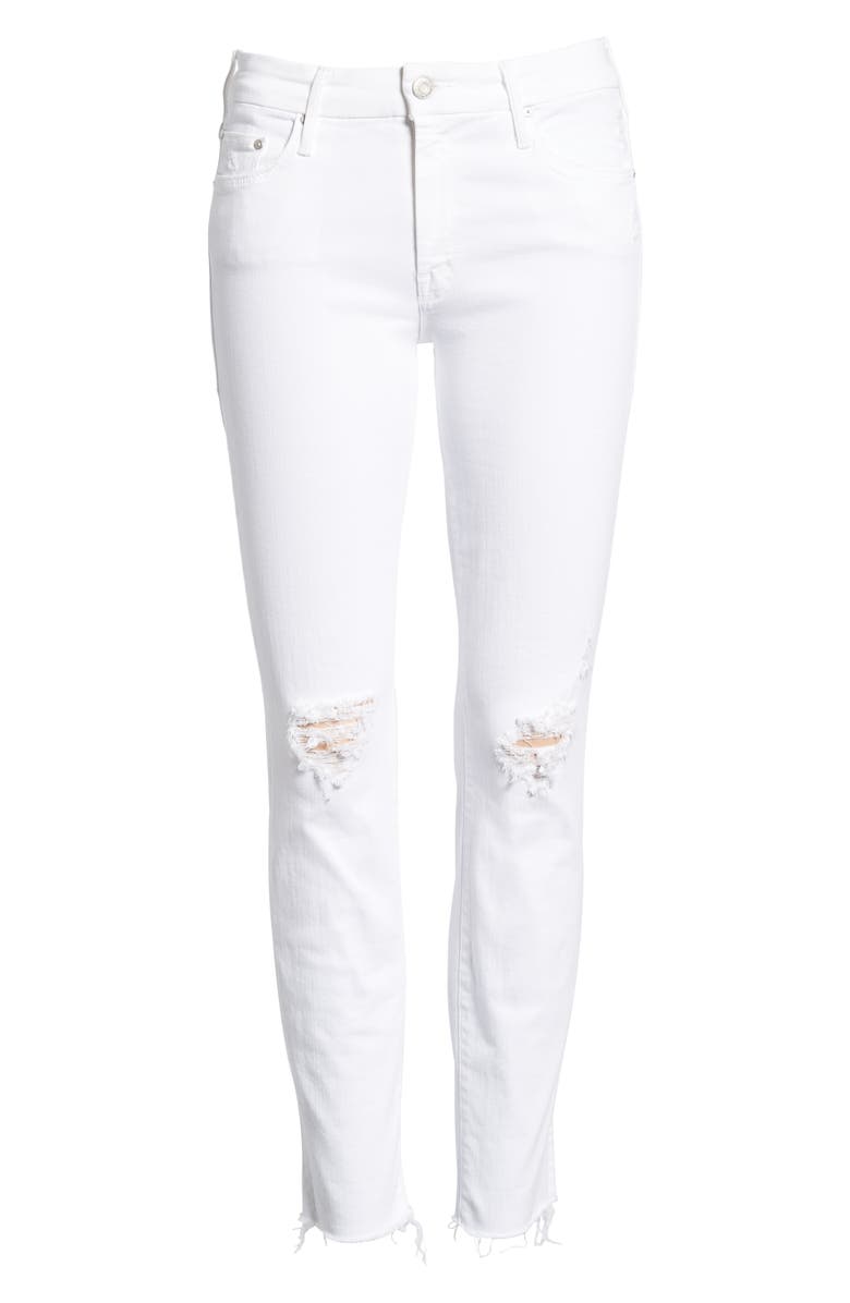 MOTHER 'Looker' Frayed Ankle Crop Jeans, Alternate, color,