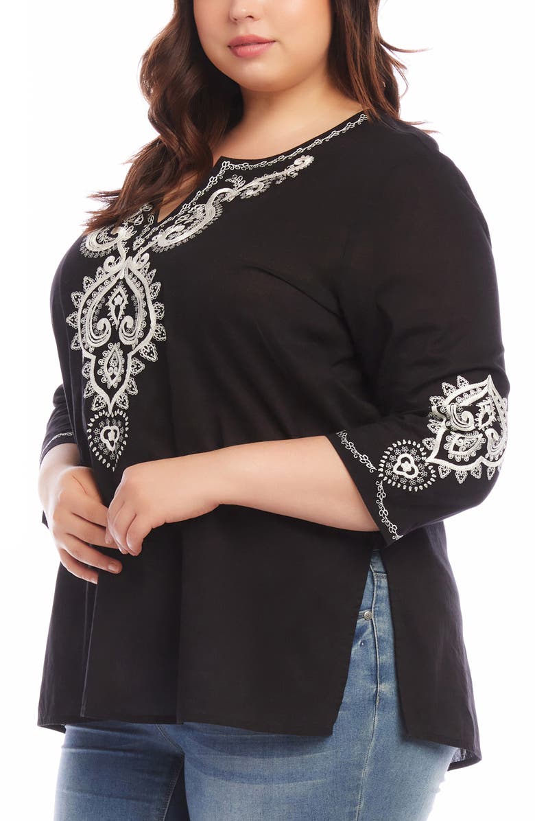 Karen Kane Embroidered Cotton Tunic Top, Alternate, color, 