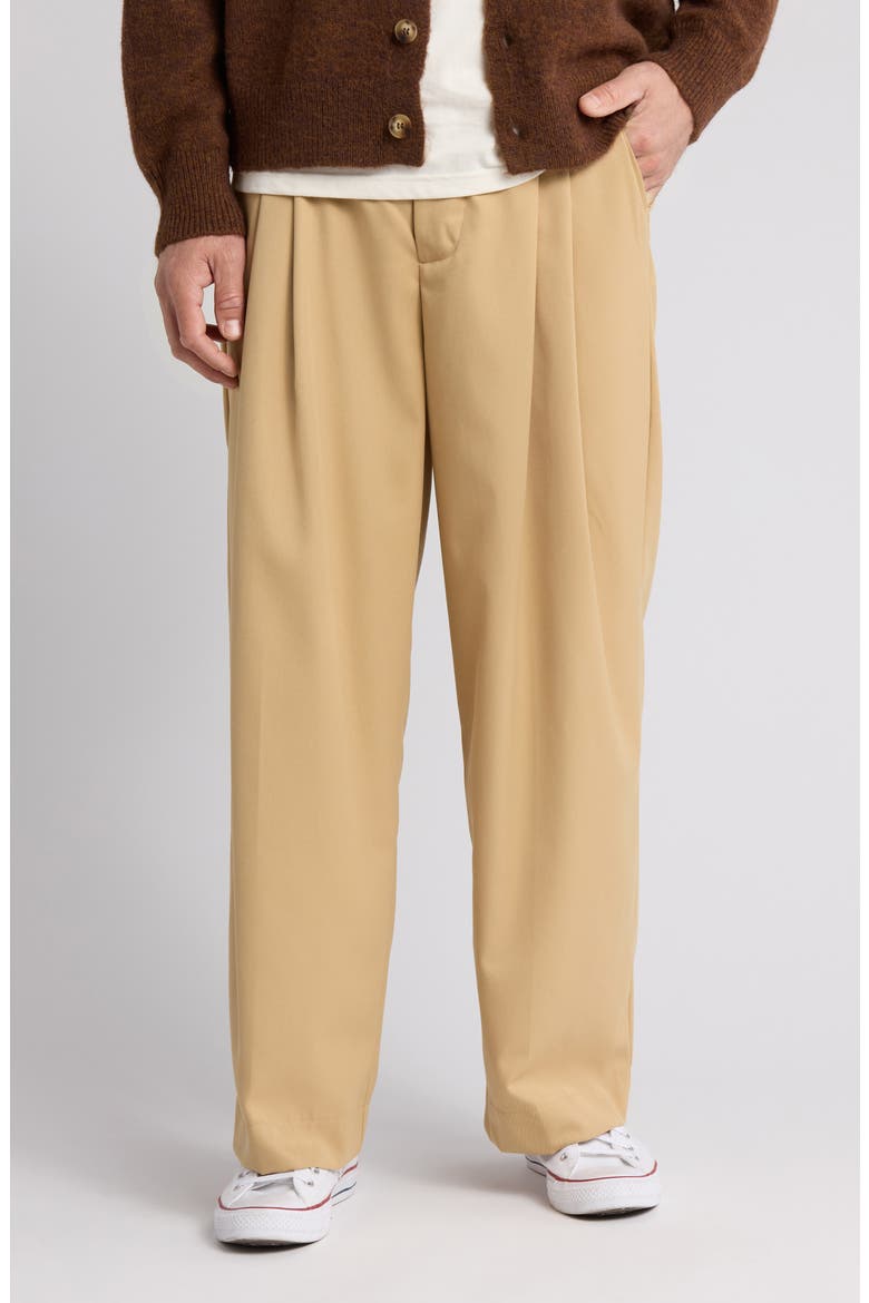 Courtyard Pleated Wide Leg Pants, Main, color, KHAKI