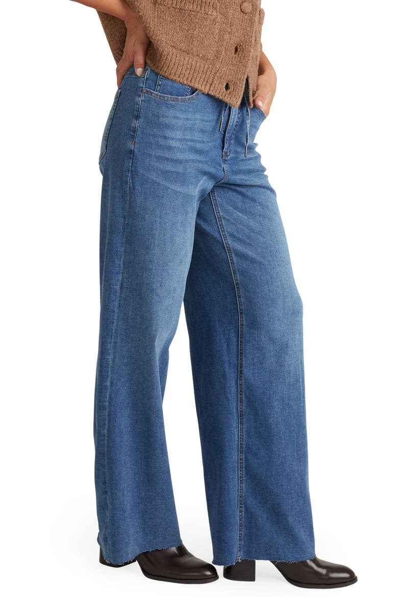 Rhiannon High Waist Drawstring Bootcut Jeans, Alternate, color, WESTERN BLUE WASH
