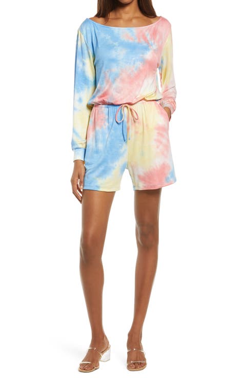 Tie Dye Long Sleeve Romper