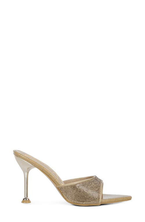 London Rag Sundai Diamante Ballroom Slide Sandal In Brown
