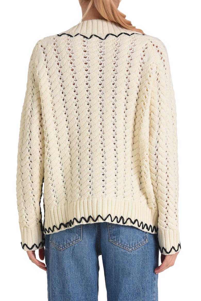 Aria Embroidered Sweater, Alternate, color, IVORY