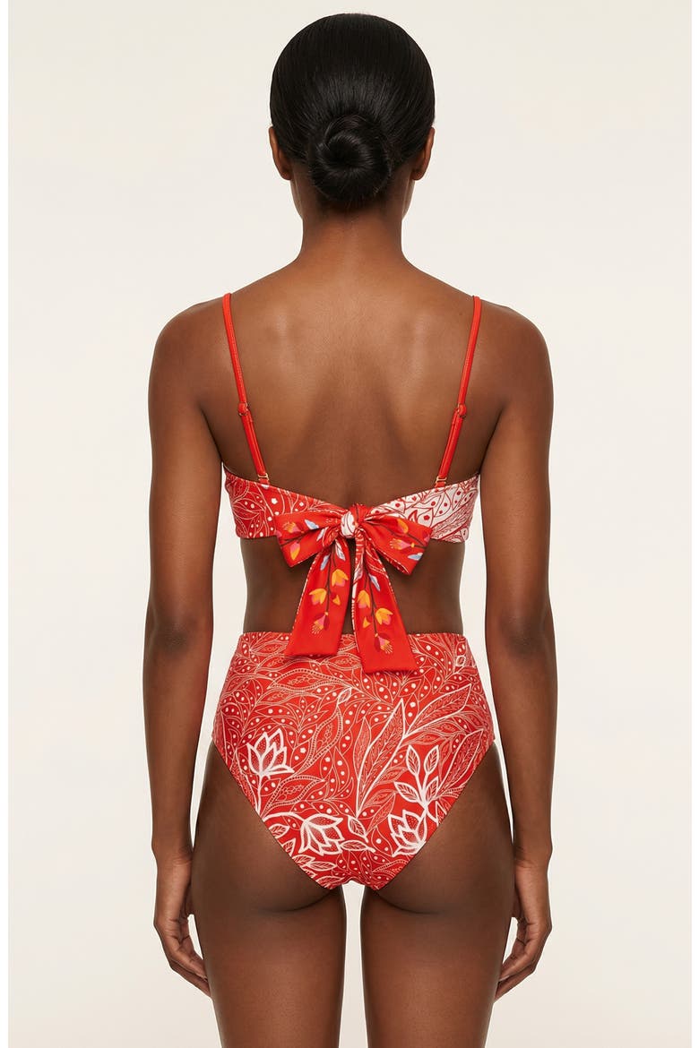 Scarlet Bloom Reversible Square Bandeau Top, Alternate, color, Red