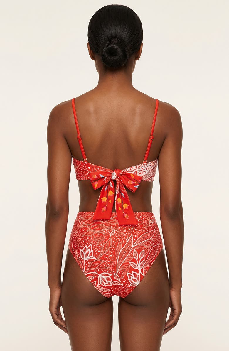 Jessie Zhao New York Scarlet Bloom Reversible Square Bandeau Top, Alternate, color, Red