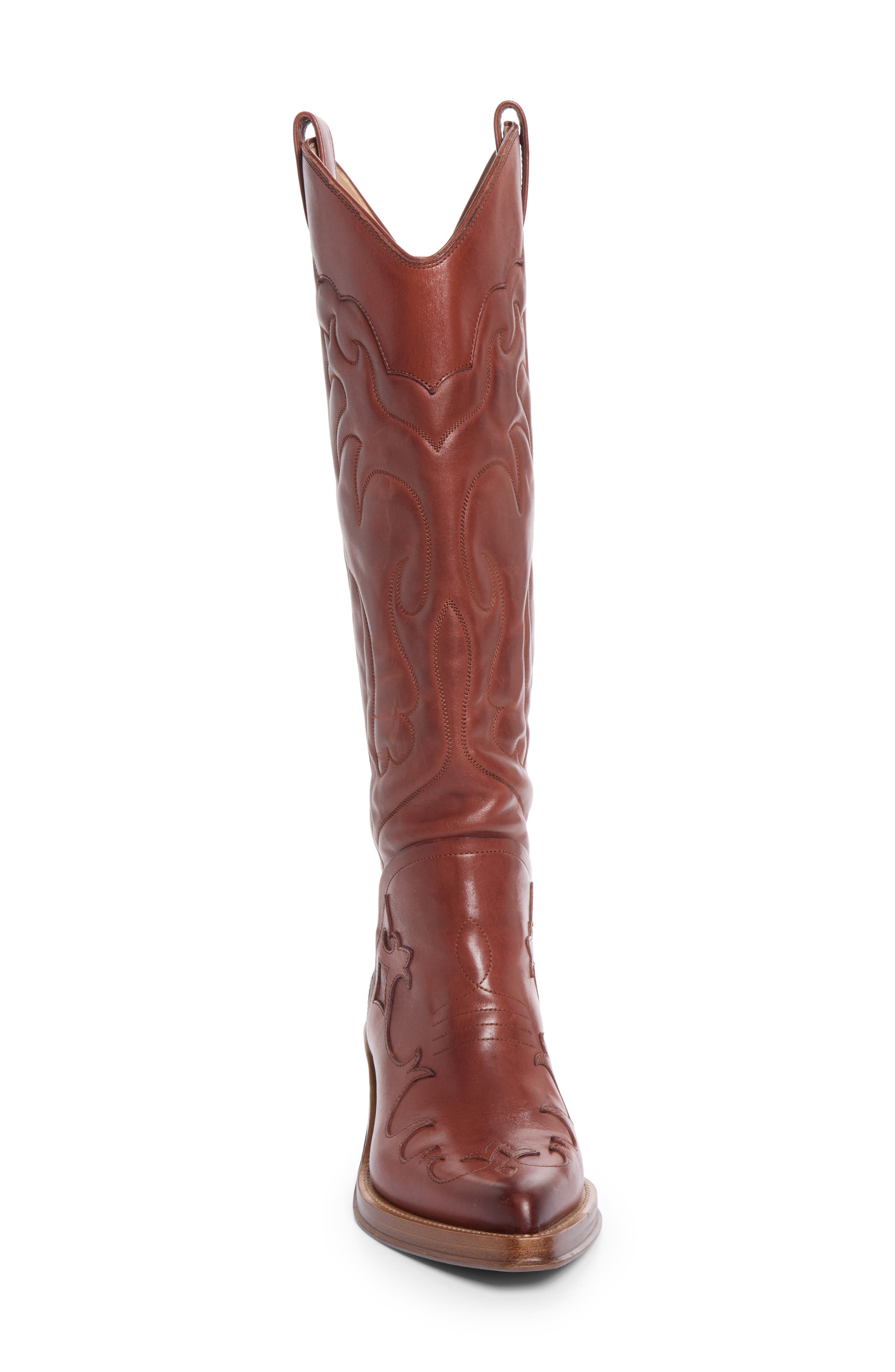 Capitana Pointed Toe Western Boot, Alternate, color, TAN