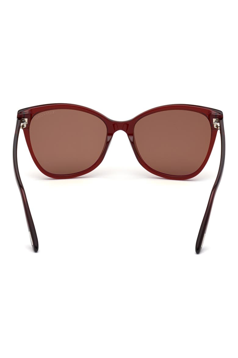 58mm Cat Eye Sunglasses, Alternate, color, RED/ OTHER / BROWN