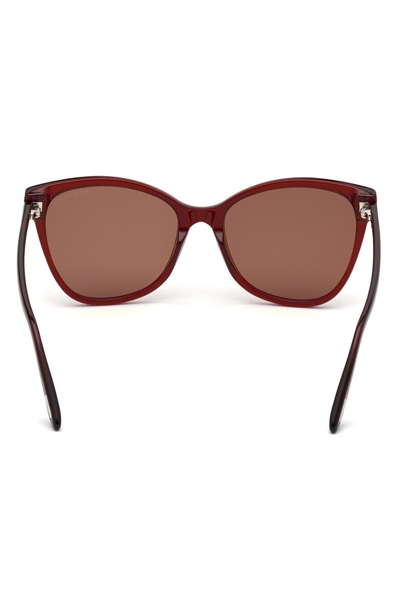 TOM FORD 58mm Cat Eye Sunglasses, Alternate, color, Red/ Other / Brown