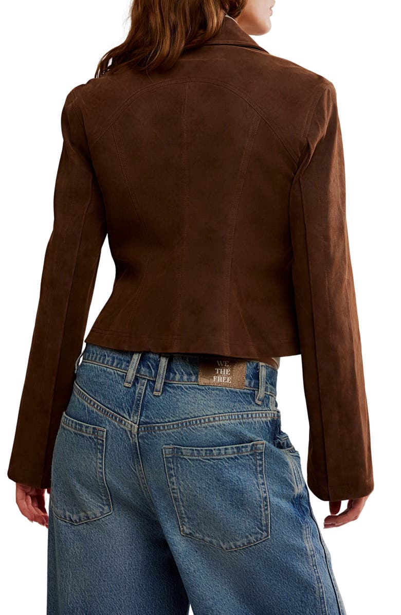 Free People River Faux Suede Jacket, Alternate, color, Double Espresso