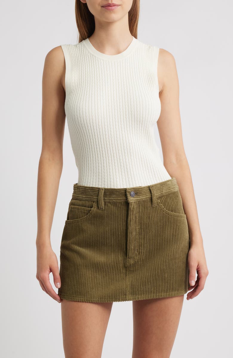 FRAME The Fine Cable Sleeveless Sweater, Main, color, Cream