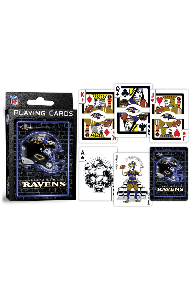 Baltimore Ravens Neon Playing Cards, Alternate, color, Multicolor