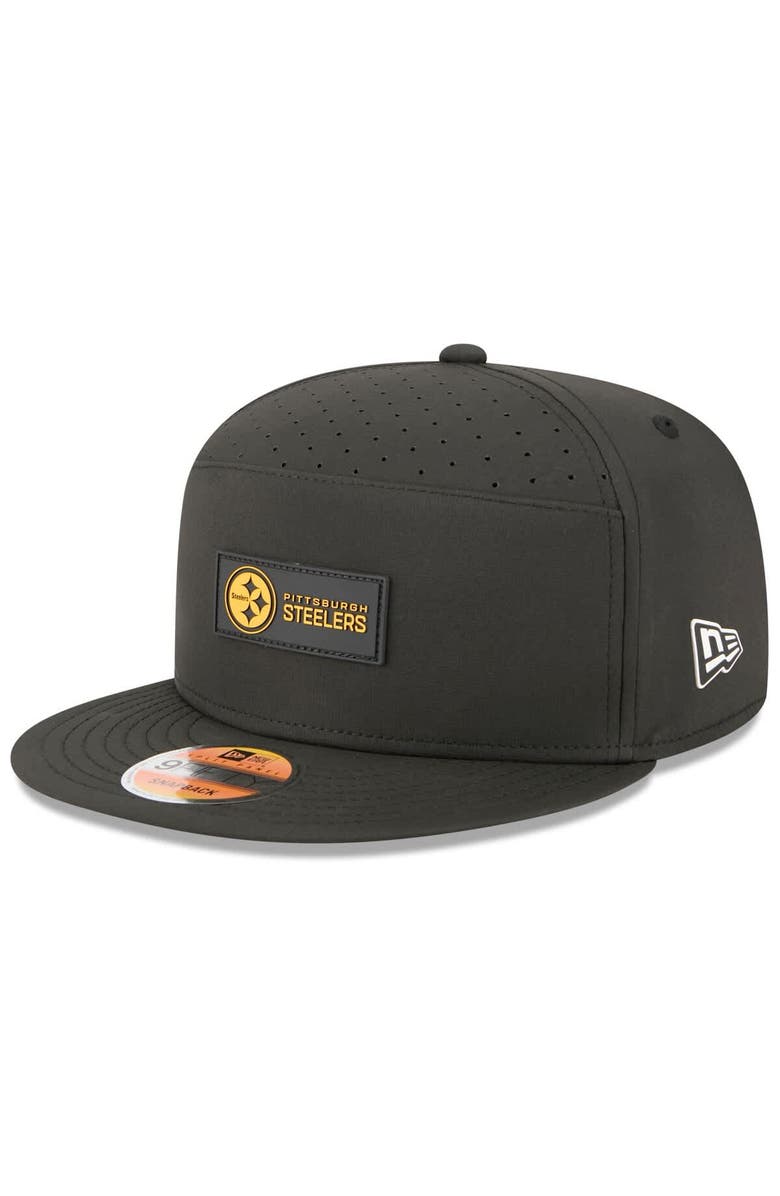 New Era Men's New Era Black Pittsburgh Steelers 2025 Sideline  Split Panel 9FIFTY Snapback Hat, Main, color, Black