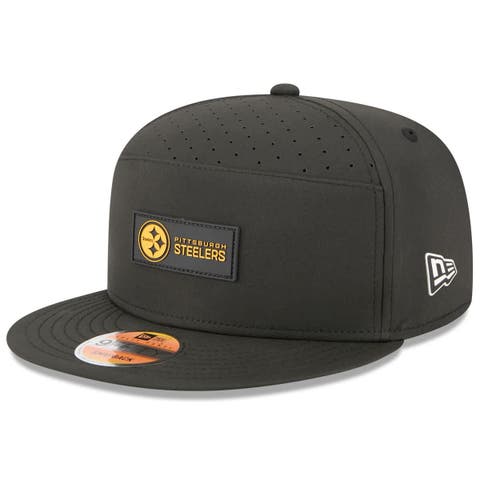 Men's New Era Black Pittsburgh Steelers 2025 Sideline  Split Panel 9FIFTY Snapback Hat