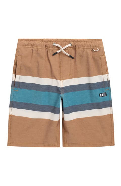 Kids' Crew Stripe Volley Swim Trunks (Big Kid)