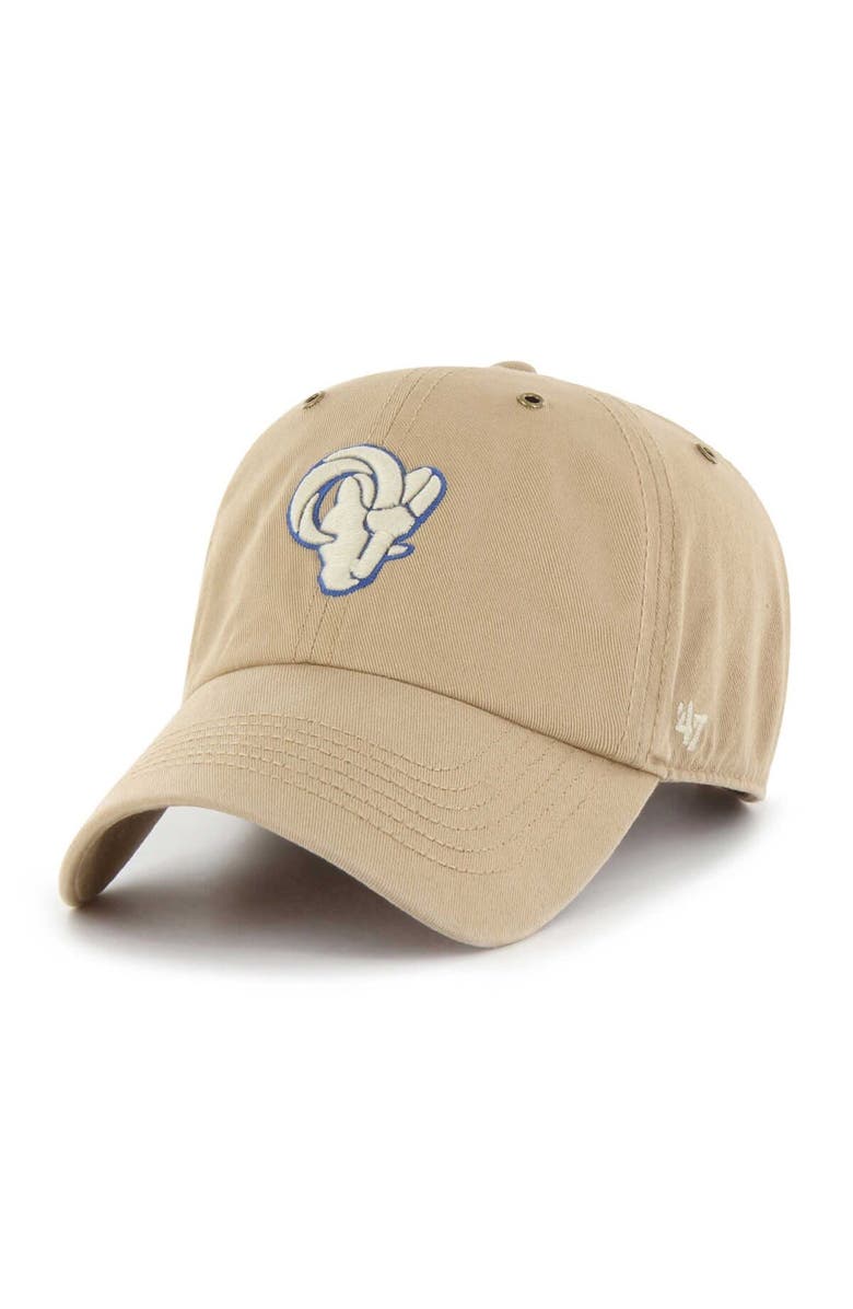 '47 Men's '47 Khaki Los Angeles Rams Overton Clean Up Adjustable Hat, Main, color, 