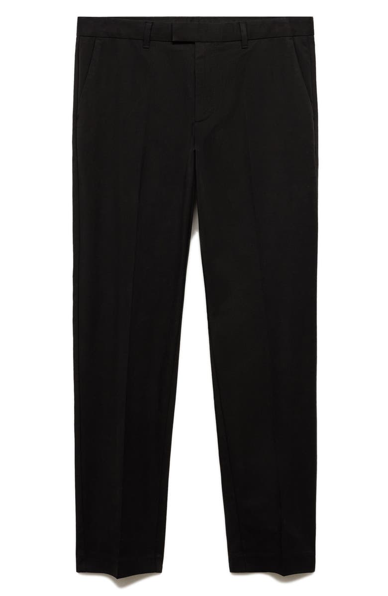 MANGO Regular Fit Cotton Blend Dress Pants, Main, color, 