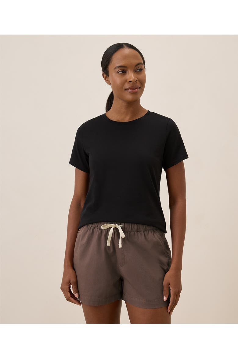 Luxe Stretch Jersey Slim Tee, Main, color, Black