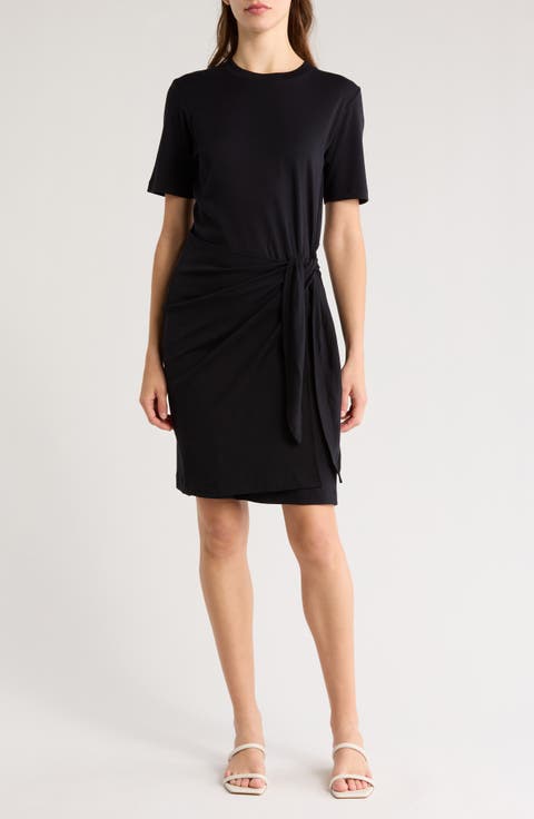 Short Sleeve Side Tie T-Shirt Dress