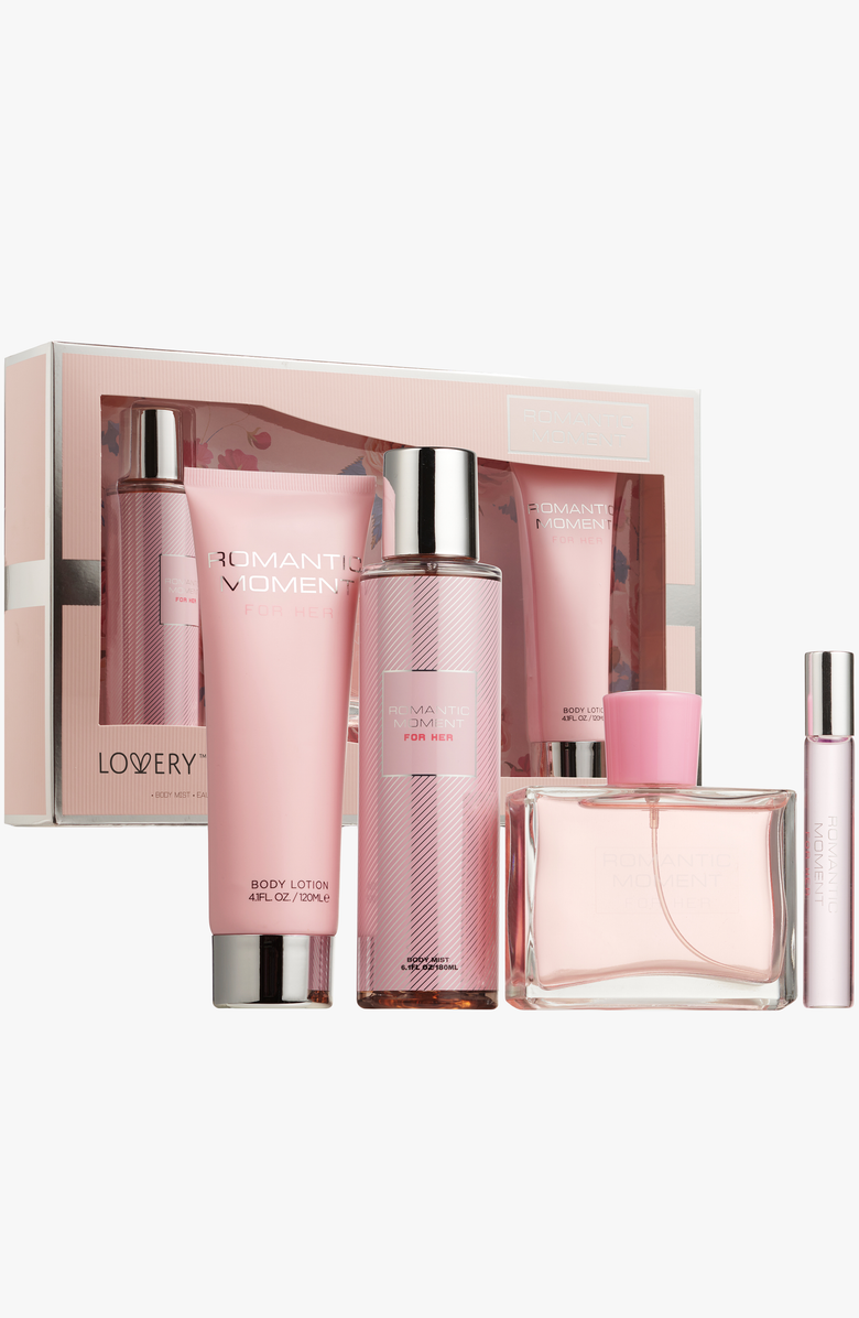 Lovery Romantic Moment Self Care Gift Box, Main, color, Pink / Silver