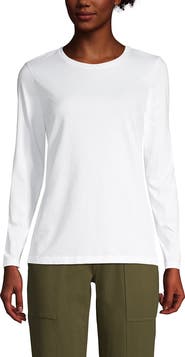 Lands' End Relaxed Supima Cotton Long Sleeve Crew Neck T-Shirt